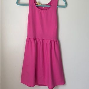 Open Back Scalloped Pink Dress